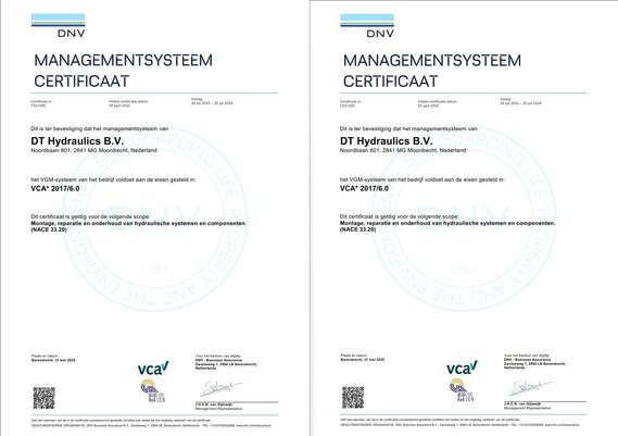 2025-05-31: Certificate renewal ISO 9001 and VCA 